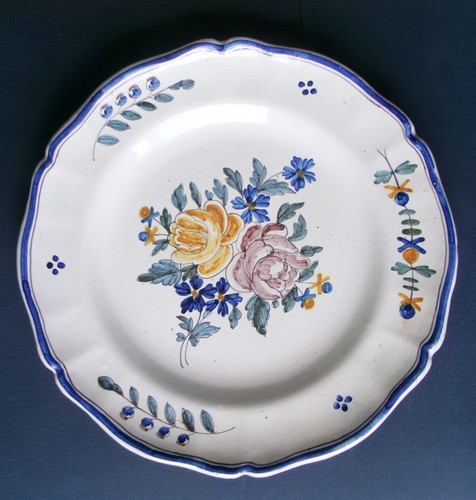 Antique french faience charger - french,
