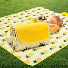 Large Pineapple Picnic Mat Blanket Beach Camping Travel Folding Waterproof UK