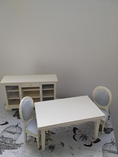 Dollshouse Cream Sideboard /Table and 2 Chairs Set