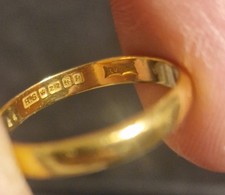 22ct Gold Ring Band Vintage
