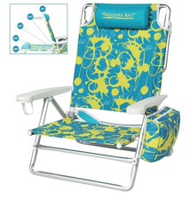 Reclining Beach Chair Backpack 5position Lay Flat Lounge Chair For Adults Heavy 