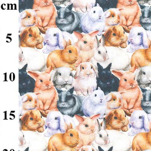 Cotton fabric cute bunny - fabric,