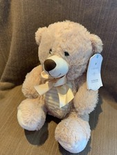 NEW Mothercare Cuddly Bear beige brown ribbed soft toy plush teddy sitting 10"