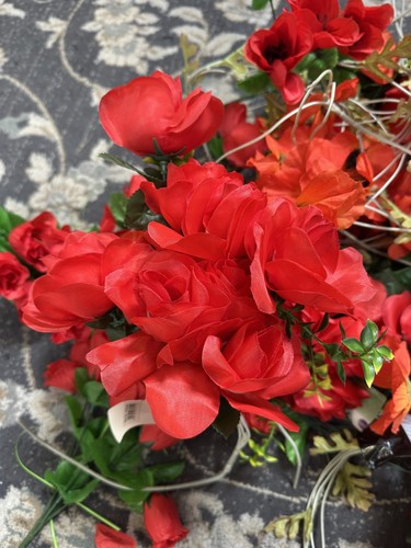 Faux flowers poppys bunch - flowers,, poppys,