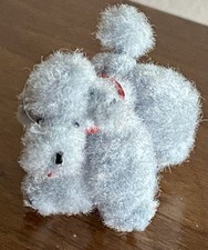 1” Tiny Mini Vintage ARA Vienna Austria Wool Posable Gray Poodle Puppy Dog LOOK