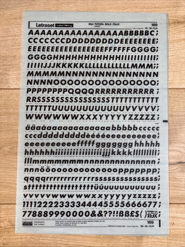 Letraset rub transfer - letraset, on