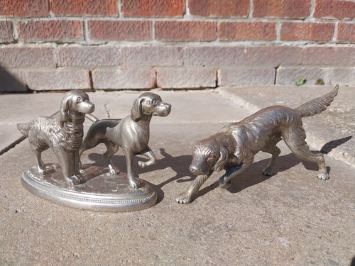 Silver tone metal vintage - tone, dog