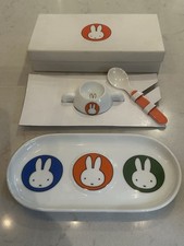 New Vintage Miffy Rabbit Snack Plate, Egg Cup And Spoon Set