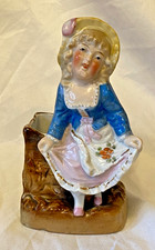 VICTORIAN FAIRING CONTA BOEHME GIRL CURTSY MATCH STRIKER SPILL HOLDER NOT SCRAP