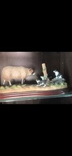 Border Fine Arts Brave Boys Model No. A6863 Rare Collie Pups and Ram Tableau Vgc