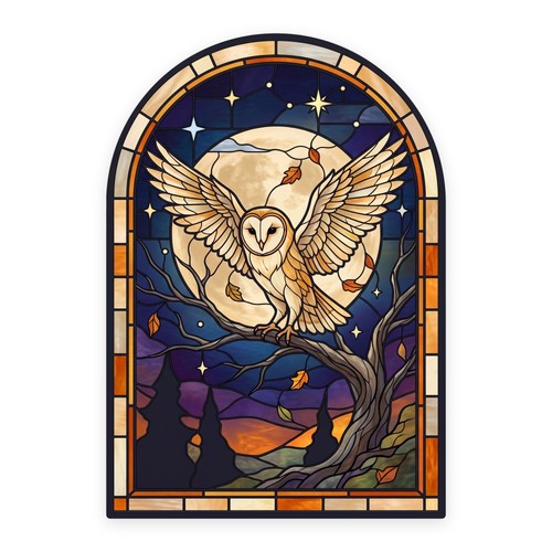 Barn owl full moon arch - barn,