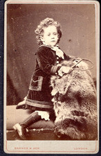 Victorian CDV - Girl holding a horse whip - Photo Barnes & Son, London