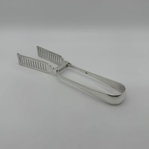 Antique silver asparagus tongs - antique,