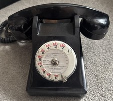Rare Vintage Ericsson 4211A French Rotary Dial Telephone Black Bakelite