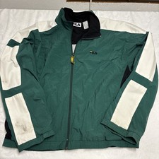 Vintage Fila Colorblock Windbreaker Track Jacket Full Zip Green White Tennis L
