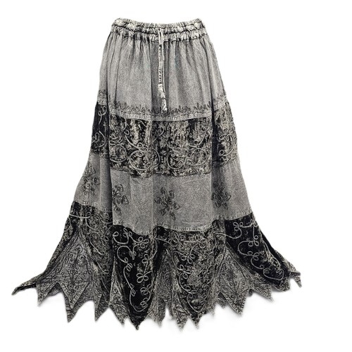 Velvet skirt pixie hem - velvet, grey