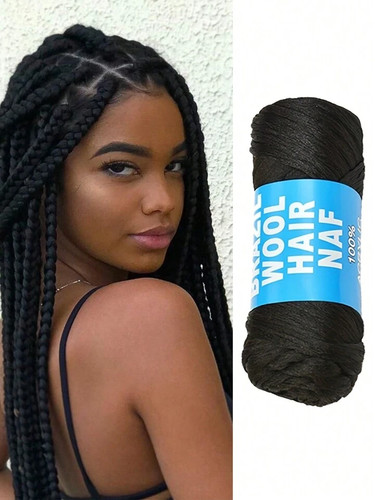 Brazilian black wool hair - black,
