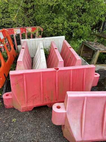 Plastic crash barriers site - barriers,
