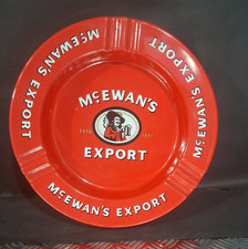McEwan's Export Beer Tobacco Ashtray Red Vintage 90's Melamine Pub Tobacciana