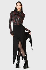 KILLSTAR Creeping Willow Midi Skirt In Black