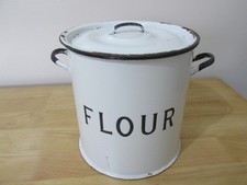 Vintage Enamel Flour Tub