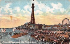 Tower Wheel and Old Promenade Blackpool Lancashire England Postcard Unposted