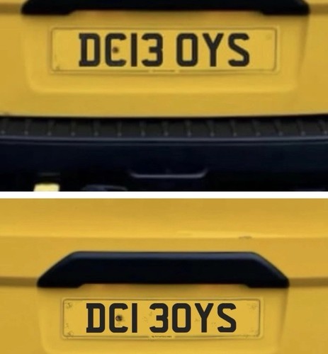 Cherished number plate - plate, del