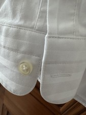 Reiss men's shirt - Medium. white with striped self print, cotton, long sleeves