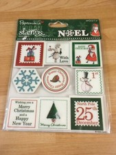 Urban Stamps, rubber craft stamp Noel Christmas  9pcs Postage craft stamps