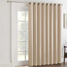 Thick Thermal Blackout Door Curtains Eyelet Ring Top Ready Made Curtain Panel