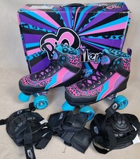 Rio Leopard Roller Quad Skates Women Retro Style With Accessories UK 5 EUR 38