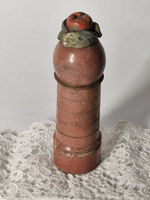 Antique Wooden perfume bottle holder with glass scent vial