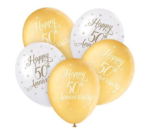 50th anniversary balloons gold - anniversary,