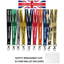 Team Leader printed Lanyard - neck strap, ID HOLDER Safety UK Stock Lead Group