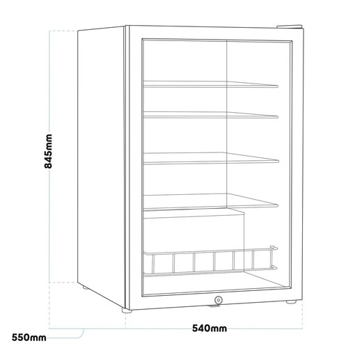 Baridi 115l under counter - under,