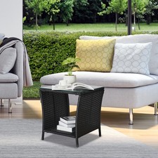 Wicker Rattan Side Tea Table