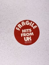 Fragile Hits From UK American Records Sticker Original Promotion Circa 1980s