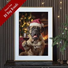 Funny Dog Christmas Wall Art
