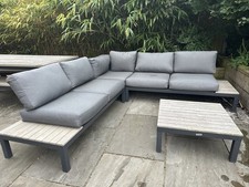 Kettler Elba Low Corner Sofa Lounge Set with Coffee Table Including Cover. Grey