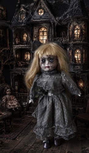 Creepy horror porcelain doll - porcelain,