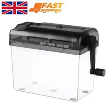 Mini Manual Desktop Office A6 Paper Shredder Strip Cut Shredding w/ Wastebasket