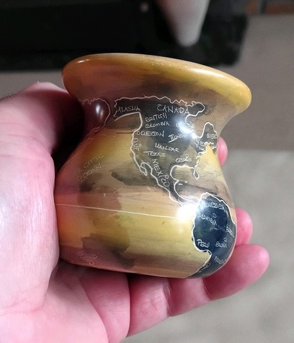 Hand carved soap stone - carved, 3”