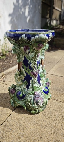Majolica jardiniere stand