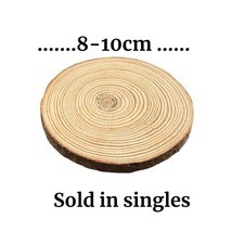 Wood Log Slices for Crafts Wood Coaster Round Wooden Crafting Discs 10cm singles