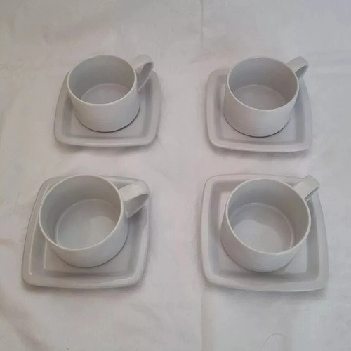 White cup and saucer - 4x,