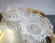 Lovely Vintage Pressed Glass  2 Pint Trifle / Jelly Bowl & Wavy Rim Serving Dish