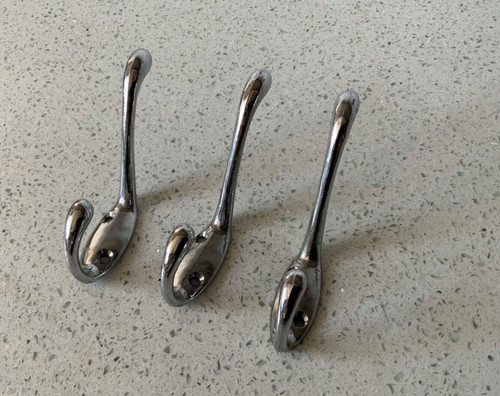 Old chrome coat hooks true - old,