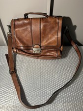 Fossil Brown Leather Bag Crossbody Handbag Metal Key Charm