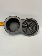 Wilton 2-in-1 Baking Pan Spiral & Fluted Cake Mold Nonstick Bakeware Tin