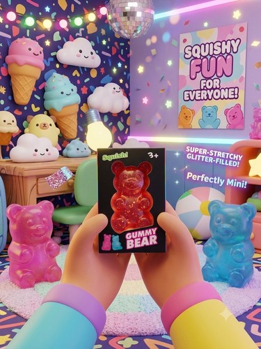 Cute glittery mini gummy - cute, bear